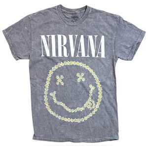 Nirvana T-Shirt Daze Confused Smile Daisy Flower Vintage Acid Tie Dye Wash Tee